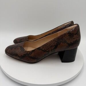 Clarks Sheer Rose 2 Womens Size 9.5M Reptile Print High Heel Pumps Brown Shoes